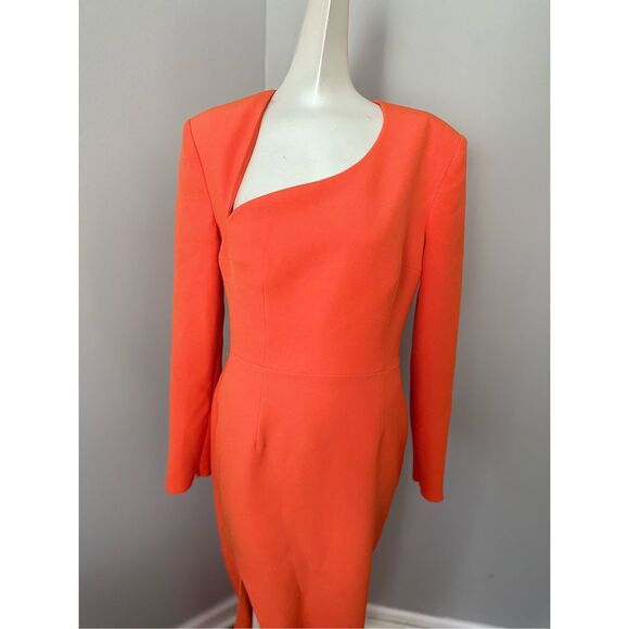 Safiyaa Ottavia Asymmetric Crepe Gown in Orange US 8 $1815 - Picture 8 of 12